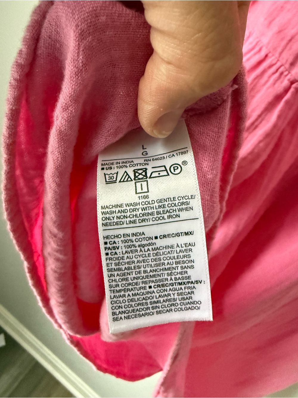 Old Navy Cotton Short Sleeve Split Neck Pink Summer Swing Dress Mini Dress L - Picture 7 of 8